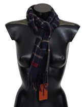 Missoni Black Checkered Unisex Neck Wrap Fringes Scarf